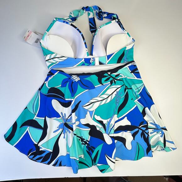 Coco Contours Cameo Halter Bikini Swim Top & Bottoms Multicolor Women's XL NWT - Picture 3 of 12
